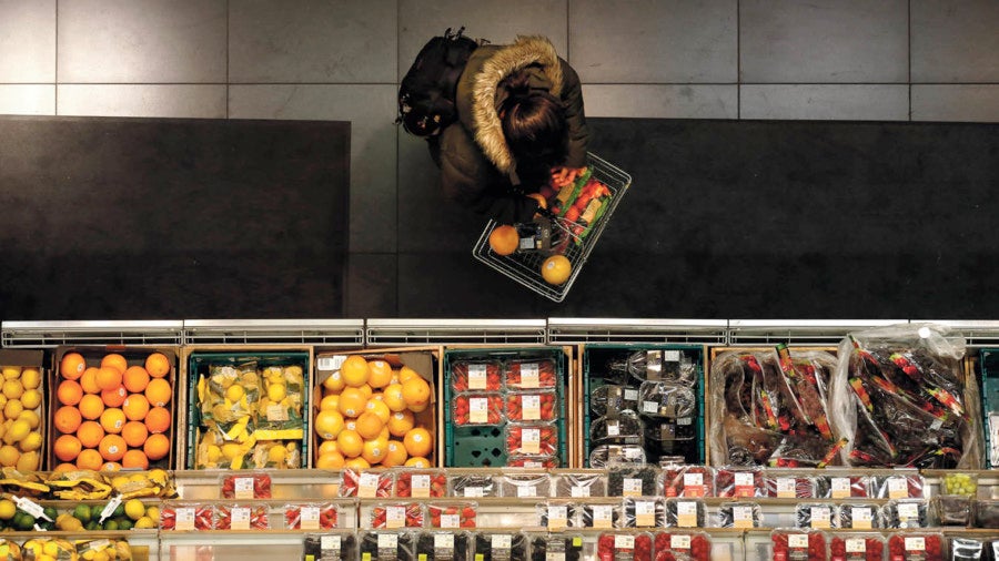 Lady shopping in supermarket