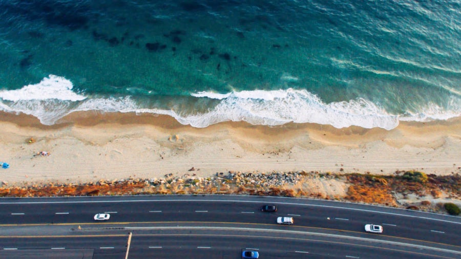 Aerial view of beach