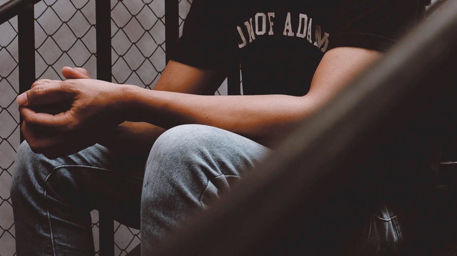 Man sitting on steps