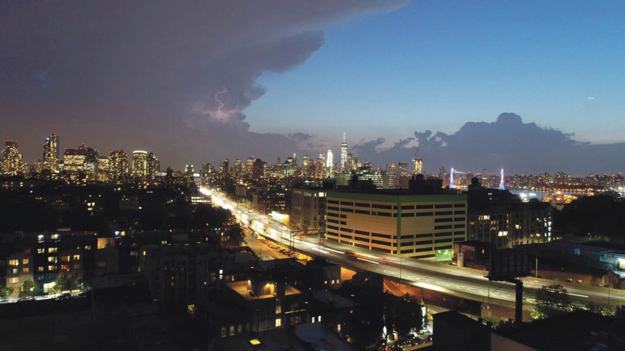 Storm over city