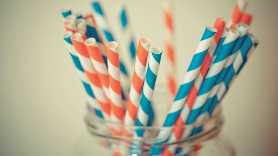 sustainable stripey paper straws