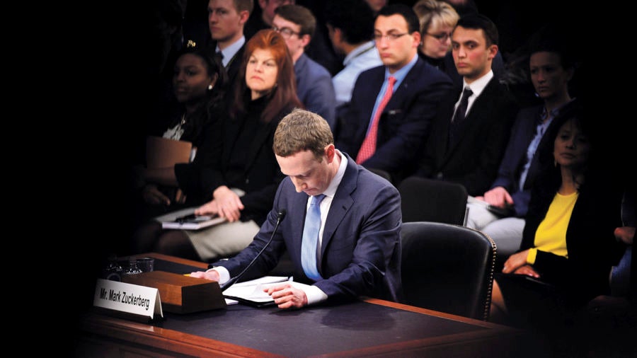 Mark Zuckerberg testifying in court after data scandal