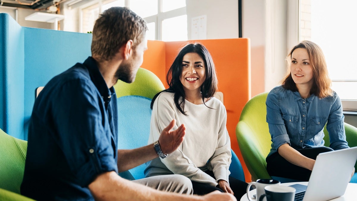 Meeting Between Three Team Leaders In Office