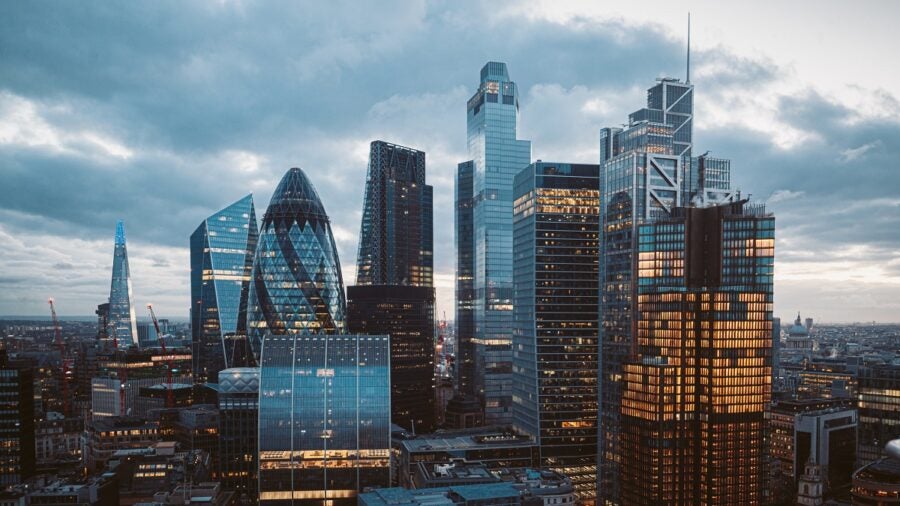 The City Of London Skyline At Night, United Kingdom