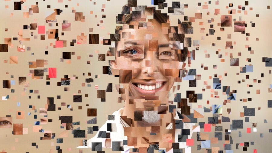 Pixels of diverse human faces