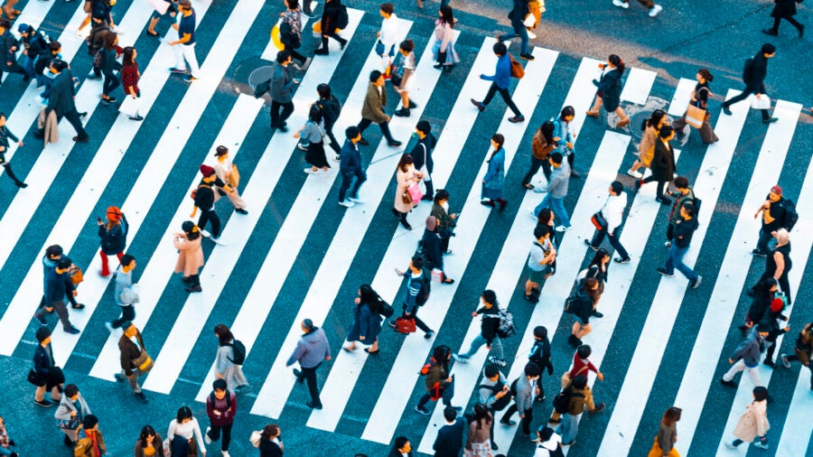 People walking at Shibuya Crossing, Tokyo