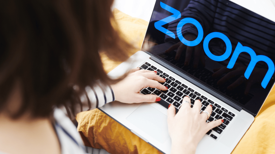 zoom logo on a laptop